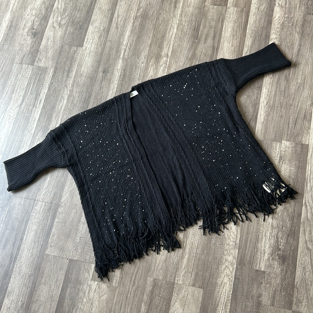 NEW Black Sequin & Fringe Cardigan - Picture 7 of 15